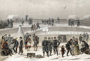Siege of Paris in 1870 during the war 1870-1871. The soldiers prepare the defense of the city: one can see a soldier in the bunker