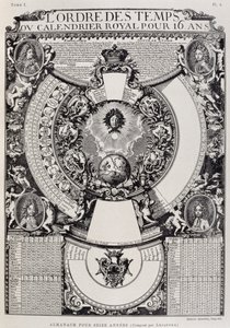 Sixteen years almanac designed by Lepautre by French School