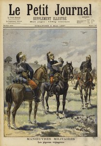 Soldiers using carrier pigeons on military manoeuvres, Soissons, France by French School