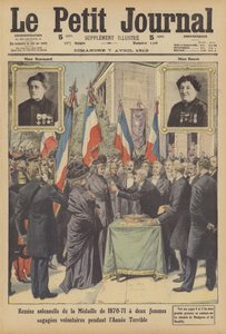 Solemn presentation of the Franco-Prussian War Medal to two French women volunteers by French School