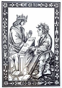 Solomon and Marcoul, Illustration from Science and Literature in the Middle Ages and Renaissance by French School
