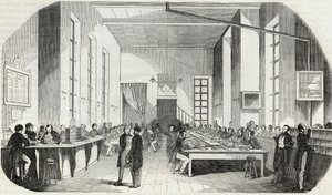 Sorting of letters in Paris - Engraving in 