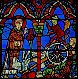 St Cheron Window: Heals a Charioteer Wounded in an Accident by French School