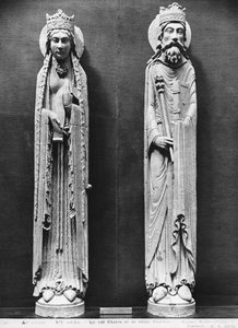 St. Clotilda and Clovis I, from the Church Notre-Dame of Corbeil (plaster cast) by French School
