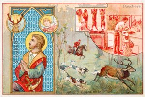 St Hubert, patron saint of hunters by French School