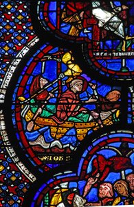 St John Window: Banished to Patmos & Writes the Apocalypse by French School