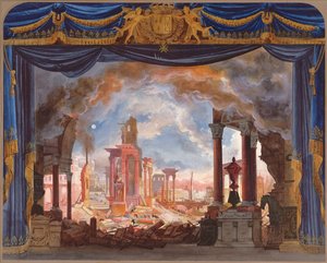 Stage Design for Act III of Le Siege de Corinthe by Rossini by French School