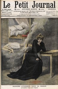 Steinheil case: Marguerite Steinheil (1869-1954) in her prison - Le Petit Journal, December 1908 (engraving)