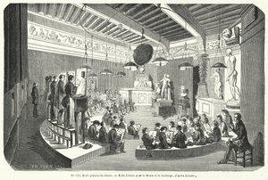 Students in a Class in a Free School of Drawing, France (engraving) by French School