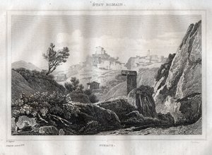 Subiaco Lazio in the Metropolitan City of Rome - Engraving from Picturesque Italy by M. de Norvins, Ch. Nodier 1834-1836. by French School
