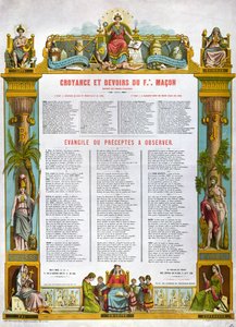 Table of Beliefs & Duties of a Freemason, 2nd half nineteenth century