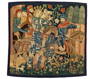 Tapestry with The Queen of France and the Disloyal Marshall, illustrating the middle high German poem 