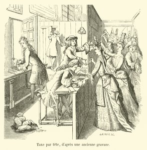 Head tax, after an old engraving by French School
