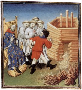 Templars Executed Under the Look of King Philippe IV le Bel in 1310, Illumination