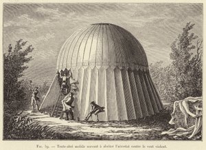 Mobile Tent-Shelter for Protecting the Aerostat from Strong Winds by French School