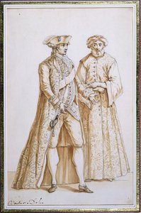 The Comte de Saint-Priest, Ambassador of France to the Sublime Porte at Constantinople, 1768-84 with his dragoman (interpreter)