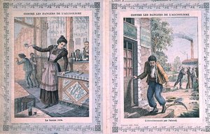 The Dangers of Alcoholism, cover of a school exercise book by French School
