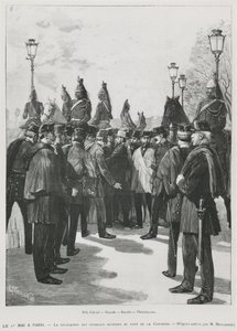 The Delegation of the Trade Unions at Pont de la Concorde during the Demonstration for the 1st May in Paris, 1st May 1890 (engraved by L. Moulignie) by French School