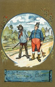 The Dog and the Wolf, from Fables by Jean de La Fontaine