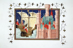 The Duke of Salisbury Arriving at Conway Castle from Ireland, Facsimile Copy from Le Prinse et Mort du Roy Richart by Jean Creton, Reprinted 19th Century by French School