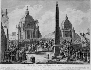 The Entry of the French Army into Rome led by Marshal Berthier, 15th February 1798 by French School