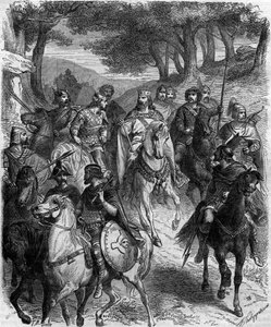 The French lords at the assembly of Quiercy: the capitulary of Quierzy (founding articles of feudalism by the heredity of honours), promulgated on 14 June 877 at Quierzy sur Oise by Charles the Bald to regulate the smooth running of his empire while he was