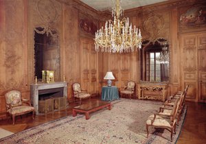 The Great Lounge with Woodwork Attributed to Verbeck and Louis XV Period Furniture Signed by D. Delant and F. Folliot