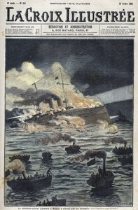 The Japanese Flagship Misaka Destroyed by Fire