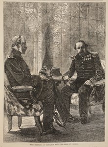 The Meeting of Napoleon and the King of Prussia, September 1870, illustration from Cassells History of the War between France and Germany, 1870-1871 by French School