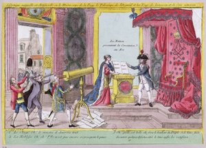 The Microscope of Rage, the Telescope of Pride and the Eyes of Reason and Common Sense, caricature of the reaction of the nobility and clergy to the French Constitution, c.1791
