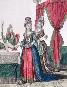 The Night, Lady going to bed, 2nd half of 17th century by French School