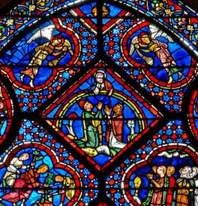 The Noah Window: God on a Rainbow Pronounces He Will Never Do It Again by French School