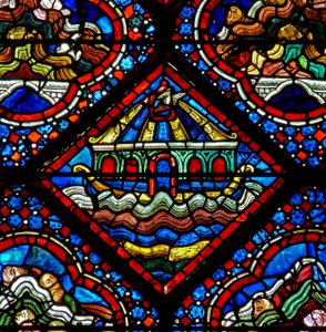 The Noah Window: The Dove is Released from the Ark by French School