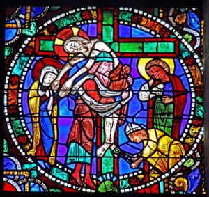 The Passion Window: The Descent from the Cross - Depositio - with Joseph of Arimathea by French School