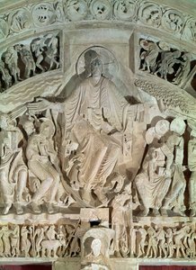 The Pentecost, from the tympanum of the central portal by French School