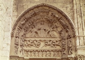 The Royal Portal, north door, tympanum depicting the Ascension, c.1145-50
