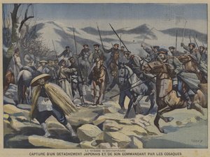 The Russo-Japanese War: A Japanese Detachment and Their Commander Captured by Cossacks by French School