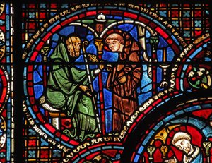 The St Lubin Window: St Avit Gives Back Lubin the Keys to the Cellar by French School