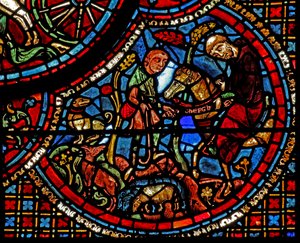 The St Lubin Window: His Education - A Monk Gives Him a Belt with an Inscribed Alphabet by French School