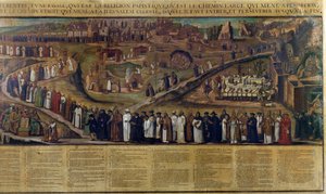 The Two Paths of Religion, depiction of the divide between Protestantism and Catholicism