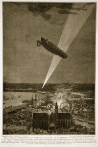 The Zeppelin Bombardment of Antwerp on August 24, 1914 in Defiance of the Hague Convention by French School