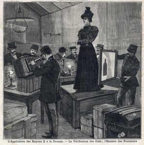 The application of X-rays has customs: verification of packages and examination of fraudsters. In 