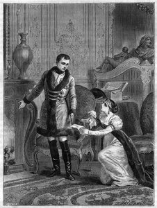 The clemency of the Emperor Napoleon I (1769-1821) to the Princess of Hatzfeld who came to ask pardon for her husband Prince Hatzfeld, accused of treason, on 28th October 1806