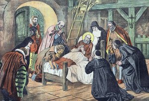 The Death of Saint Francis de Sales on December 18, 1622, in Lyon Surrounded by Faithful (print)