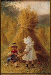 The Haystack: Two Children in the Fields by French School