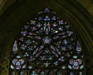 The north rose window with geometric diaper infill