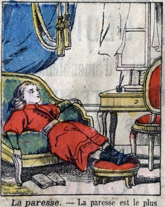 The Seven Deadly Sins: Laziness. Epinal Imaging Late 19th Century