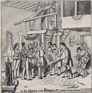 The silk industry under the Monarchy of July - the visit of the Duke of Aumale at the workshop of the weaver Carquillat in Lyon on August 24 by French School