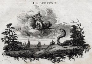 The snake. Fable of Aesop. Written by Guillaume Montfort and engraved by Beauble in 1801. by French School