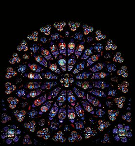 The south rose window: a mixture of angels, apostles, martyrs and miscellaneous scenes by French School